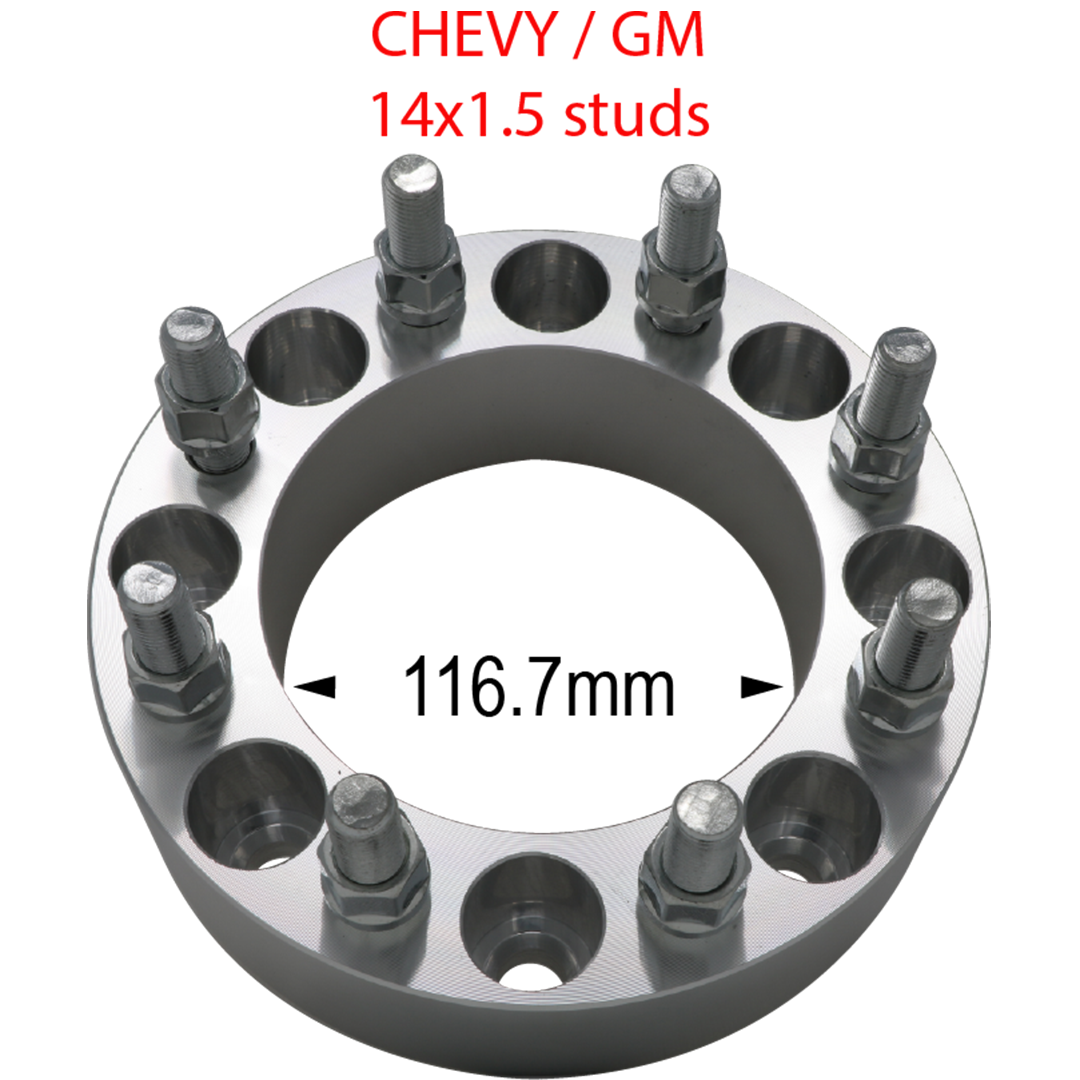 8 x 6.5" to 8 x 6.5" - Billet Adapter - 116.7 Hub (Chevy/GM)