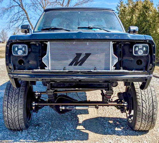 First Gen Cummins Mishimoto intercooler install kit.