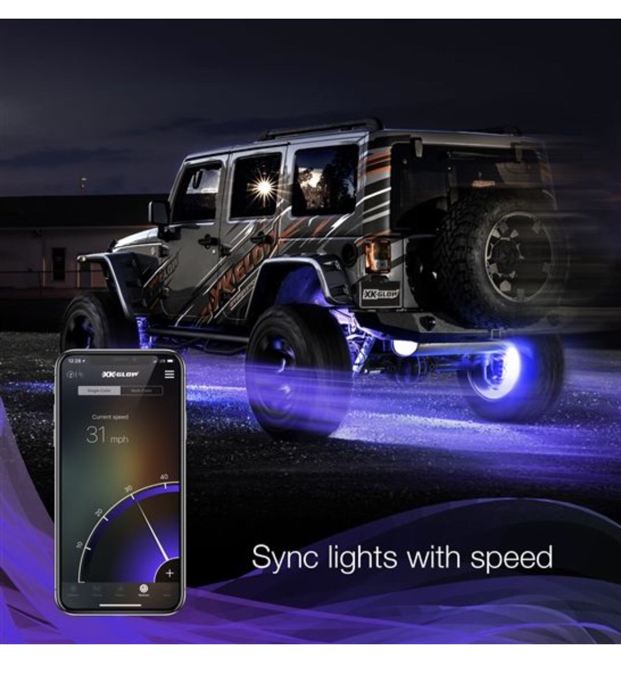 XK 4 pc 15” Wheel Ring Light Kit App Controlled