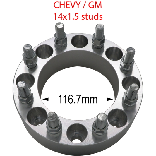 8 x 6.5" to 8 x 6.5" - Billet Adapter - 116.7 Hub (Chevy/GM)