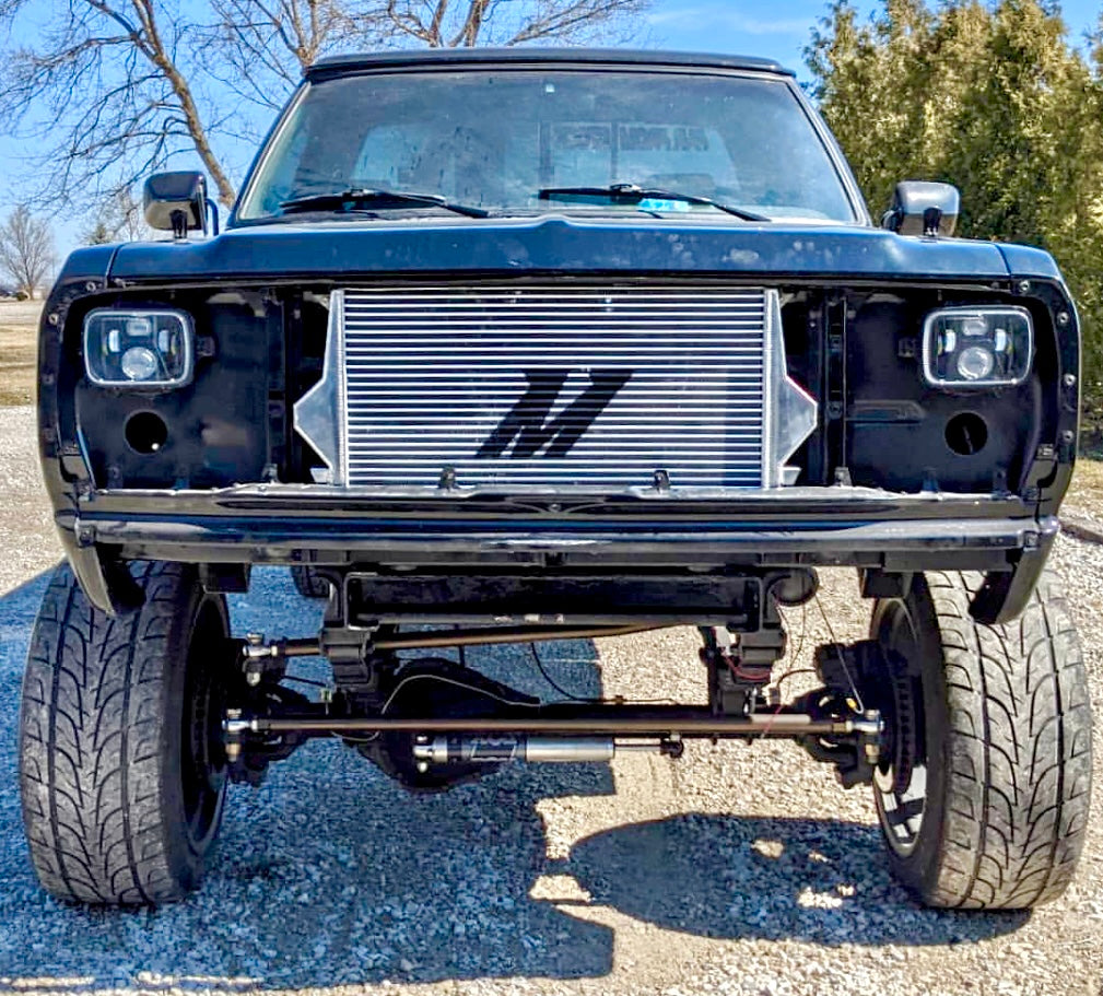 First Gen Cummins Mishimoto intercooler install kit.