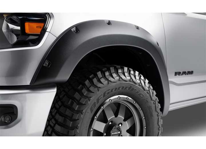 Bushwacker Fenders 4pc 10-17 RAM 2500/3500 76.3IN/98.3IN BED/DUALLY COMPATIBLE FF MAX POCKET STYLE 4PC Fender Flare Location:
