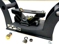 Custom Far From Stock Crossmember's top section. Close up image, wrinkle black powder coating. 