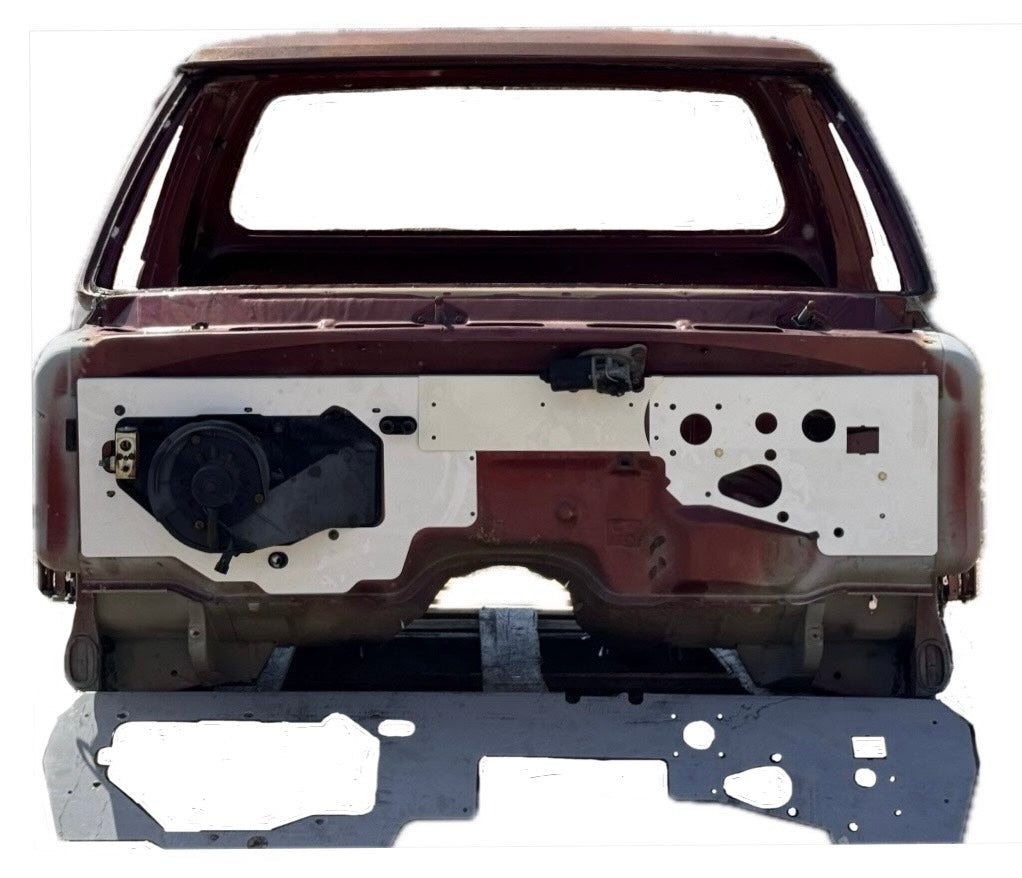 72-93 Dodge  Firewall Plate 1 Piece Smooth Wire Tuck