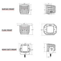 Rigid Industries D-SERIES PRO SPOT FM /2 MIDNIGHT  Flush Mount