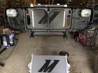 First Gen Cummins Mishimoto intercooler install kit.