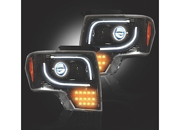 Recon Projector Headlights with LED Turn Signals (Smoke)