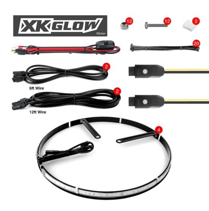 XK 4 pc 15” Wheel Ring Light Kit App Controlled