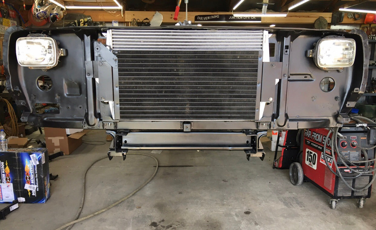 First Gen Cummins Mishimoto intercooler install kit.