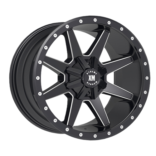 Extreme Mudder 304 Black and Milled 22x12 8x6.6