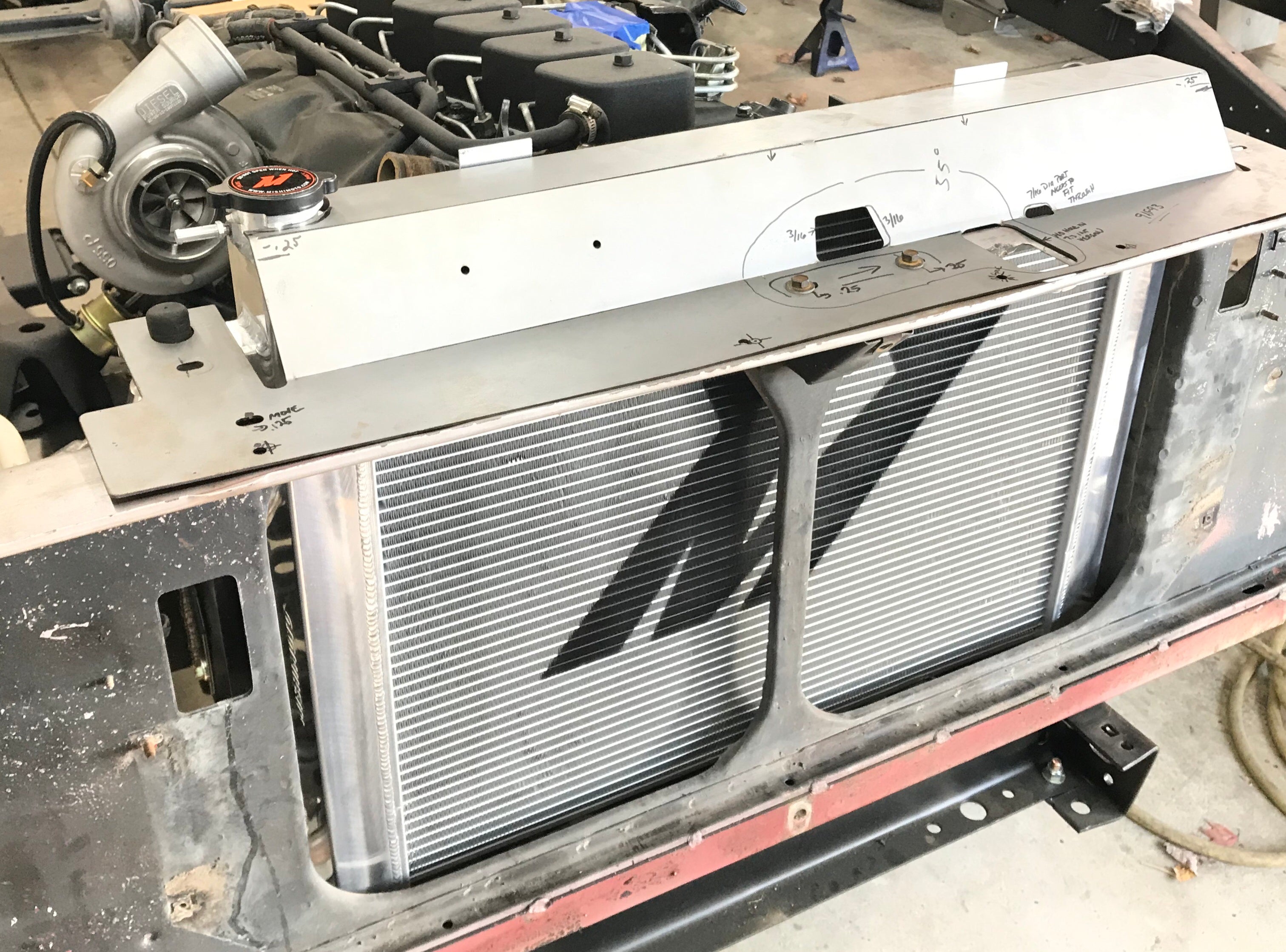 1972-1993 Diesel Radiator Install Kit