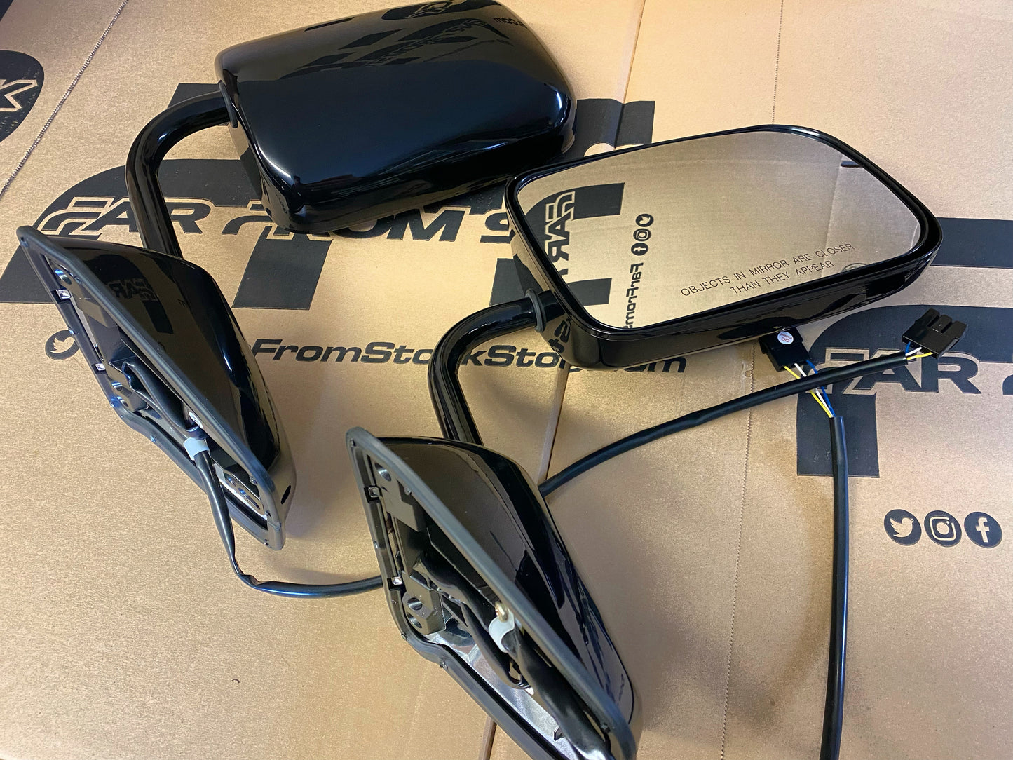 88-93 Dodge Mirrors Chrome or Black