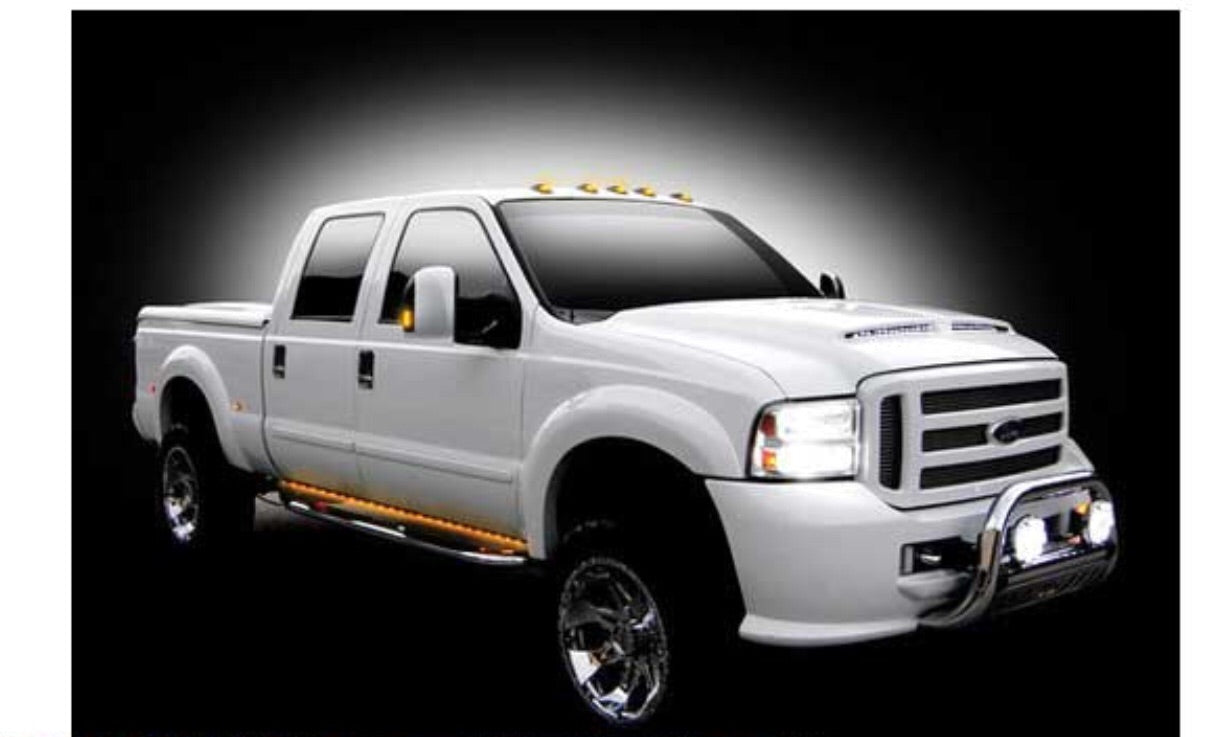 62IN BIG RIG LED RUNNING LIGHT KIT IN AMBER 2PC INCL L/R SIDES