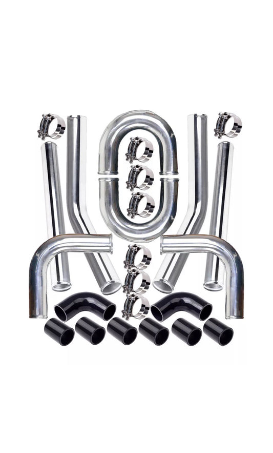 3” Universal 76mm Polished Aluminum Intercooler Pipe kit